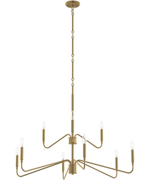 Pilar Two-Tier 9-Light Chandelier Brushed Gold