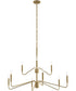 Pilar Two-Tier 9-Light Chandelier Brushed Gold
