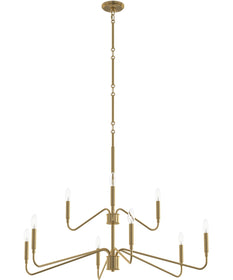 Pilar Two-Tier 9-Light Chandelier Brushed Gold