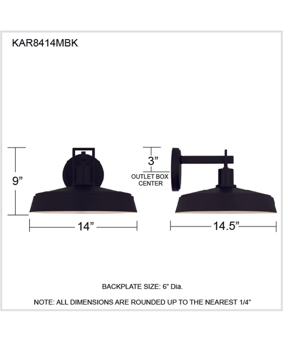 Karson 1-light Outdoor Wall Light Matte Black