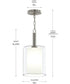 Mack 1-Light Pendant with Layered Glass Shade Brushed Nickel