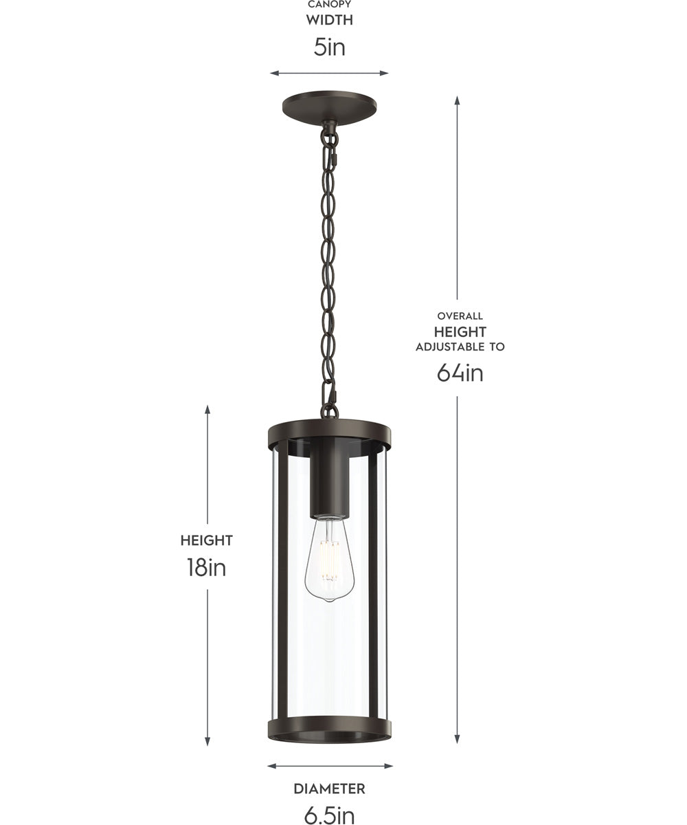 Kagen Outdoor Pendant Light with Clear Glass Panels Antique Bronze