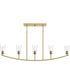 Jheni 5-Light Linear Chandelier with Clear Glass Shades Brushed Gold