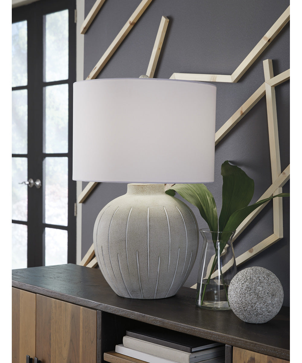 Calbert Poly Table Lamp Warm Gray