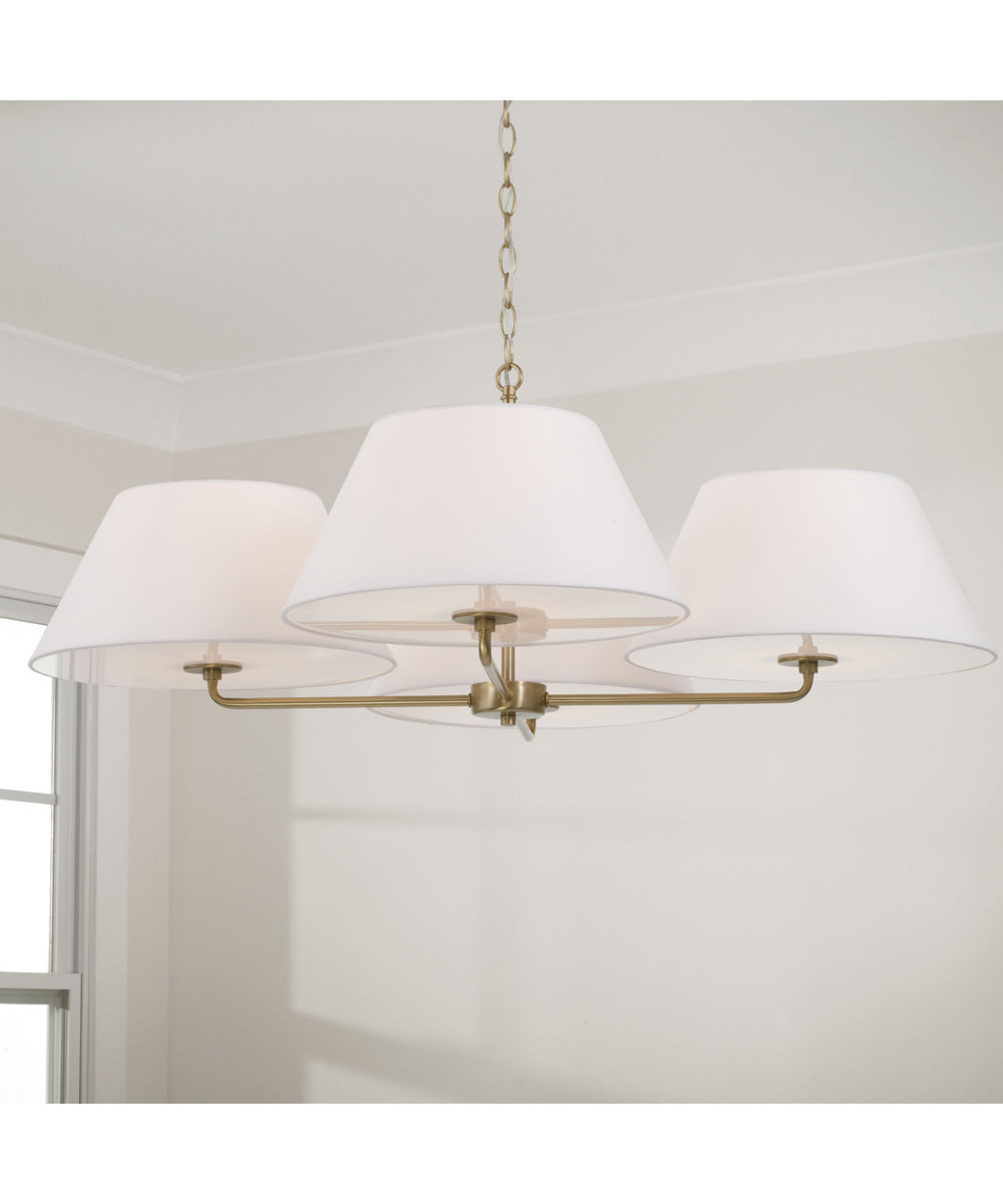 Parson 4-Light Chandelier Matte Brass