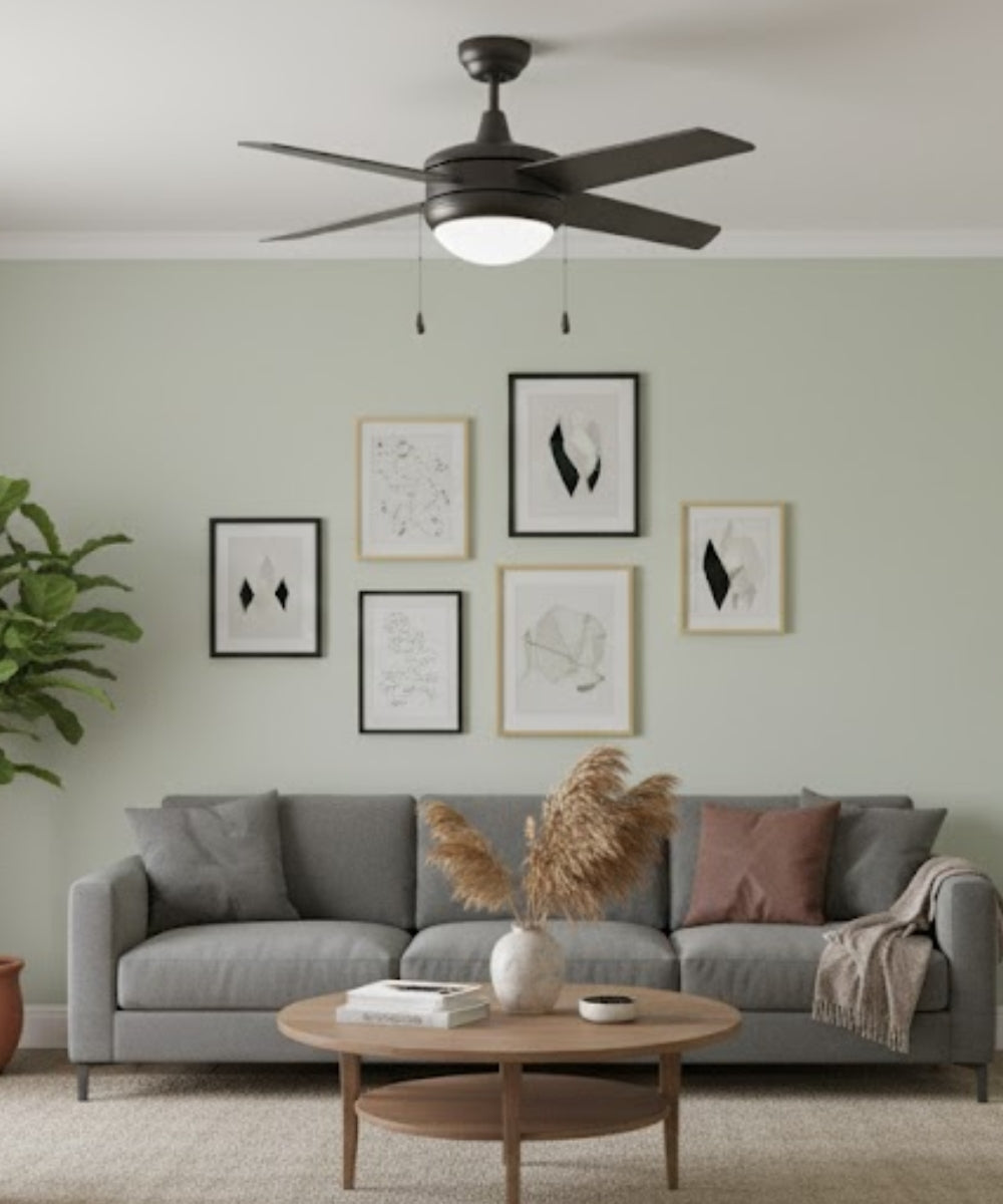 52" Europa IV 4-Blade Ceiling Fan Oil Rubbed Bronze Finish with Integrated LED Light