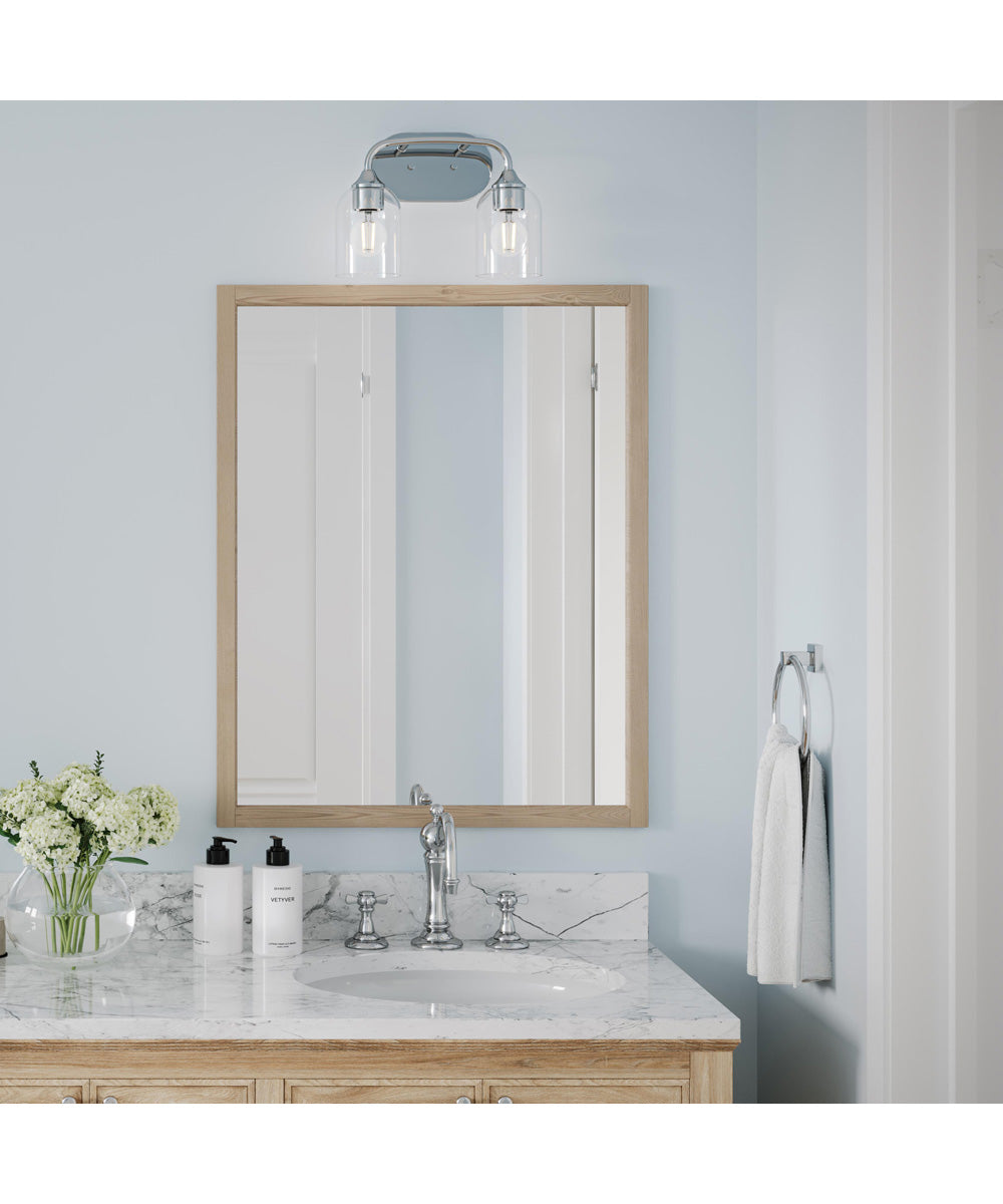 Ilia 2-Light Bath Vanity with Clear Glass Shade Polished Chrome