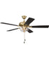 EOS 2 Light Clear Bowl 52" Ceiling Fan 2-Light Fan Satin Brass