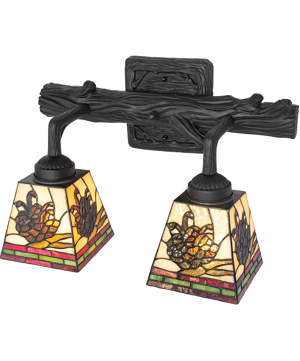 16" Wide Pinecone 2 Light Wall Sconce