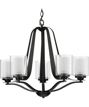 Kene 5-Light Clear Glass Craftsman Chandelier Light Graphite