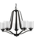 Kene 5-Light Clear Glass Craftsman Chandelier Light Graphite