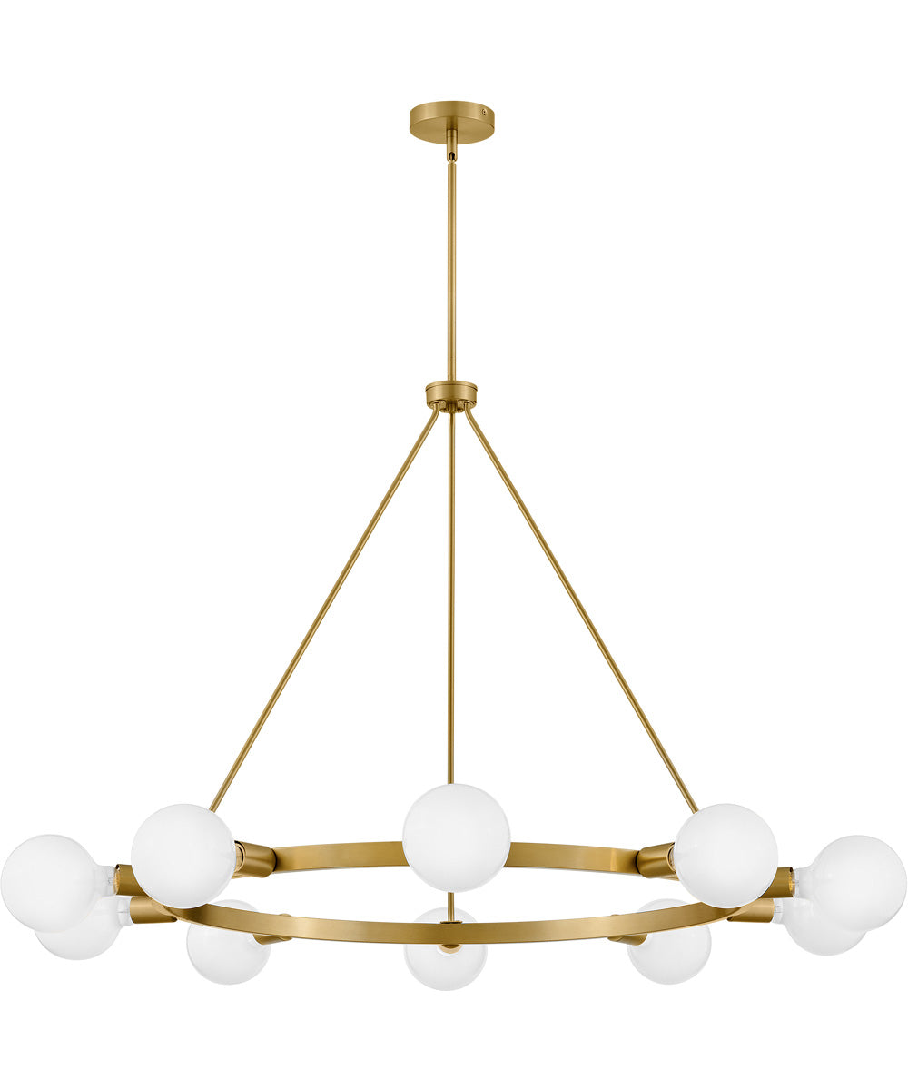 Orla 10-Light Large Single Tier Chandelier in Lacquered Brass