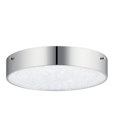 12"w Crystal Moon 1-Light LED Flush Mount Chrome Finish with Clear Cubic Zirconia Glass Shade