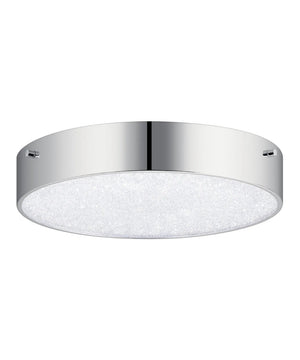 12"w Crystal Moon 1-Light LED Flush Mount Chrome Finish with Clear Cubic Zirconia Glass Shade