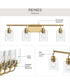 Reines 4-Light Bath Vanity with Clear Glass Shades Brushed Gold