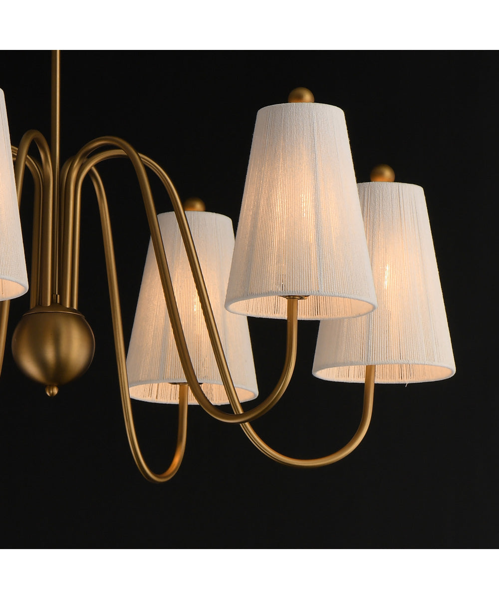 Valette 6-Light Chandelier Natural Aged Brass