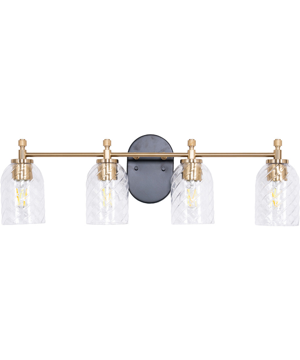 Council 4-Light Lighting Flat Black/Satin Brass