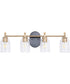 Council 4-Light Lighting Flat Black/Satin Brass