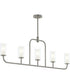 Mack 5-Light Linear Chandelier with Layered Glass Shades Brushed Nickel