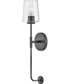 Kline 1-Light Large Single Light Tall Sconce in Black