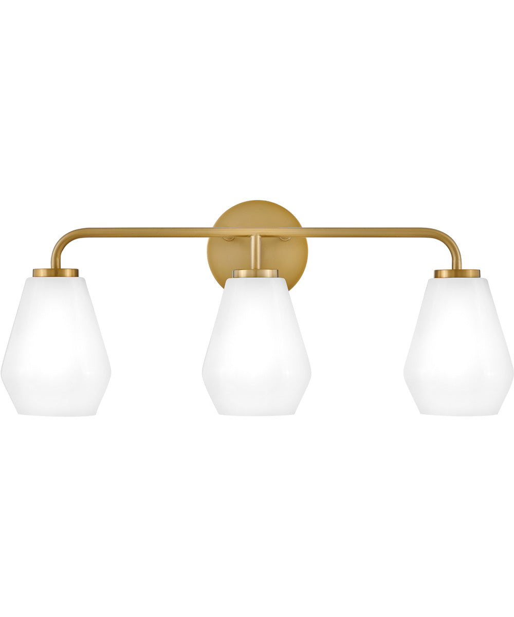 Gio 3-Light Medium Three Light Vanity in Lacquered Brass