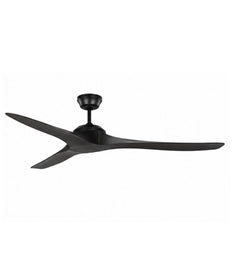 60" Edge Coastal 3-Blade Indoor/Outdoor Ceiling Fan Midnight Black Finish with Remote