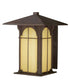 Aztec 14"H 1-Light Olde Brick Bronze Finish with Amber Honey Opal Glass Shade Outdoor Wall Lantern
