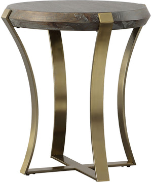 Unite Brass Leg Wood Side Table