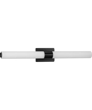 Blanco LED 32" Etched White Glass Modern Bath Vanity Light Matte Black