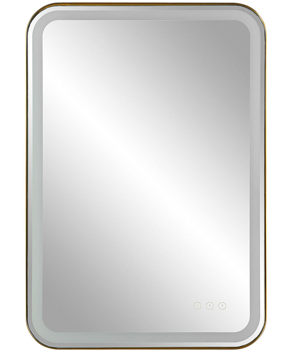 Crofton Lighted Brass Vanity Mirror