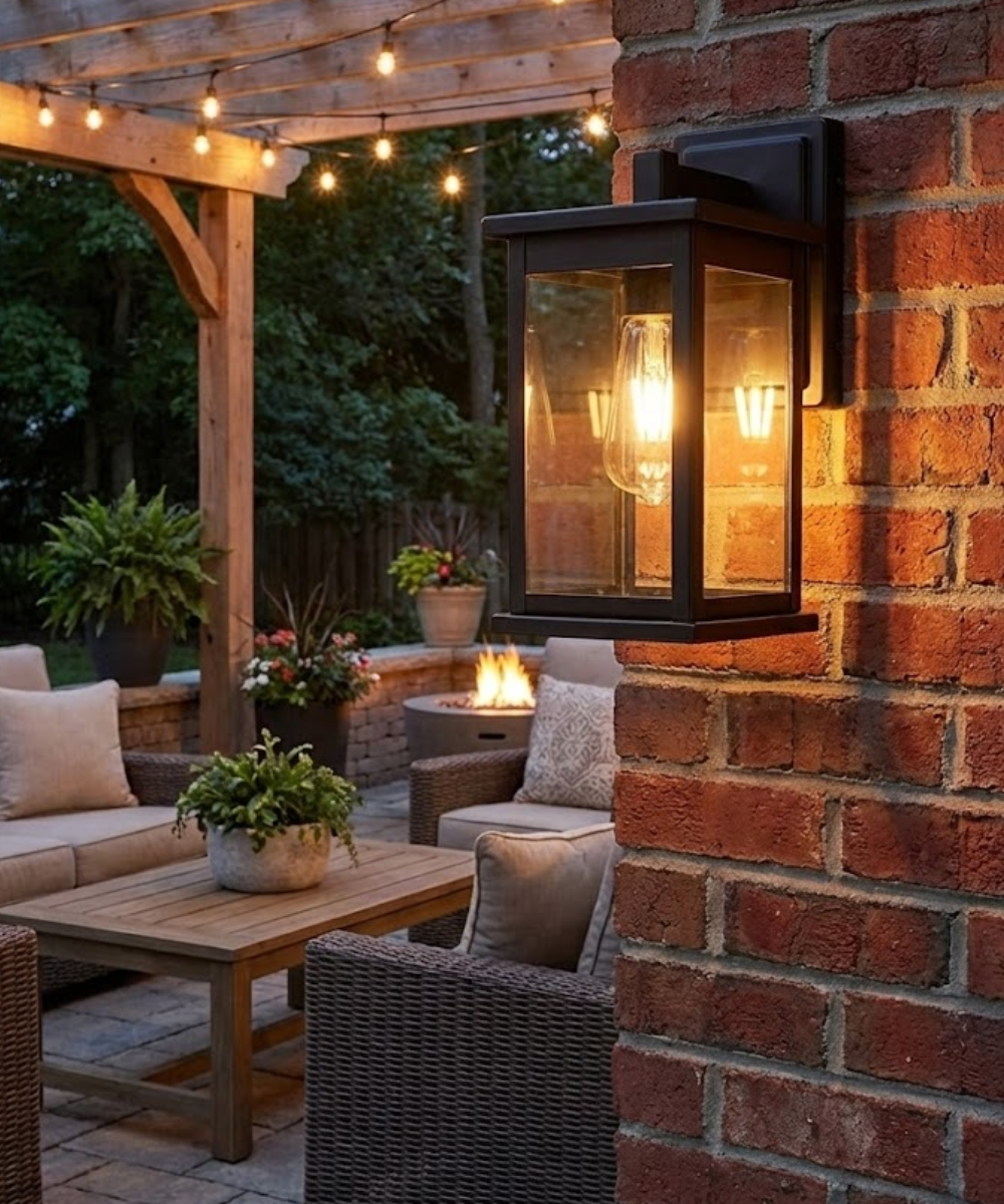 11"H Bowton II Outdoor Wall Light - Motion Sensor Dusk to Dawn Matte Black Finish with Glass Shade by Millennium Lighting