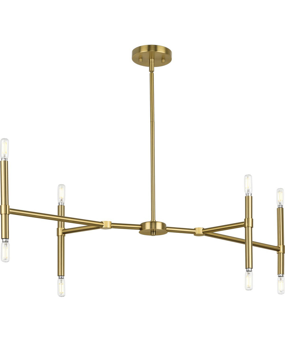Arya 8-Light Linear Chandelier Brushed Gold