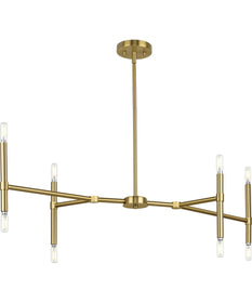 Arya 8-Light Linear Chandelier Brushed Gold