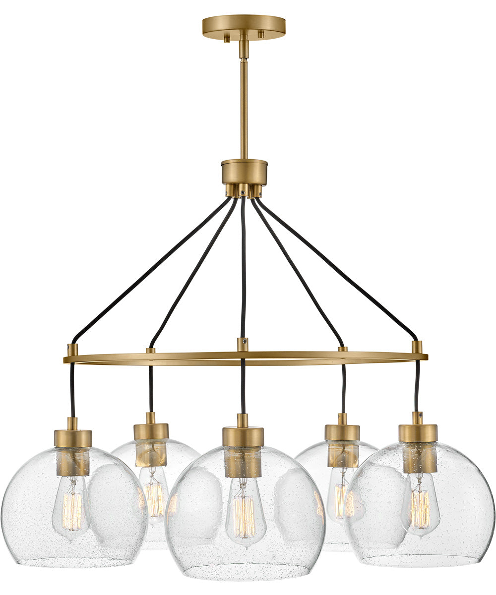 Rumi 5-Light Medium Single Tier Chandelier in Lacquered Brass