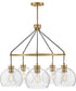 Rumi 5-Light Medium Single Tier Chandelier in Lacquered Brass