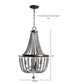 Dumas 16"W 3-Light Golden Bronze Finish Distressed Gray Wood Bead Chandelier by KenroyHome
