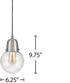 Plug-In Hanging LED Pendant Brushed Nickel Finish