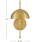 Lou 1-Light Medium Single Light Sconce in Lacquered Brass
