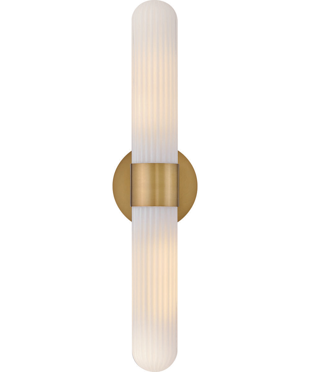 Nina 2-Light Large Two Light Sconce in Lacquered Brass
