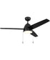 Cozy 52" 3-Blade Ceiling Fan 1-Light Fan Flat Black