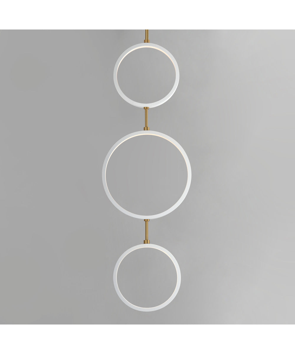 Hoopla 3-Light LED Pendant White/Gold