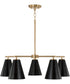 Charlie 5-Light Chandelier Matte Brass and Black