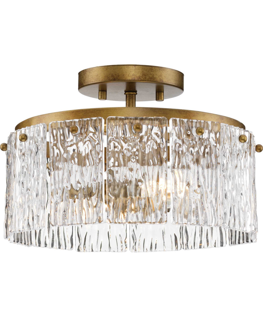 Chevall 2-Light 12.62 in. Modern Organic Flush Mount Light Gold Ombre