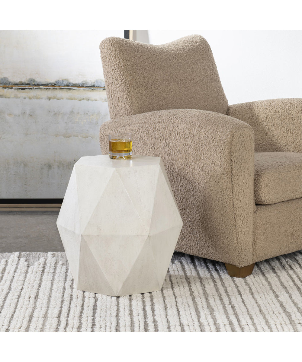 Volker White Geometric Accent Table