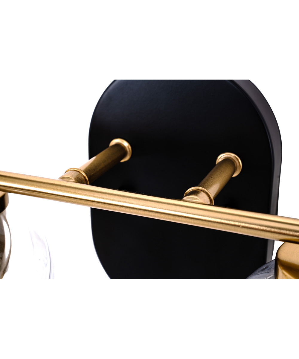 Council 2-Light Lighting Flat Black/Satin Brass