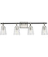 Cassell 4-Light Matte Black Luxe Industrial Bath & Vanity Light Brushed Nickel