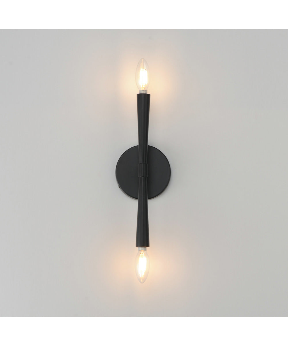 Rome 2-Light Wall Sconce Black