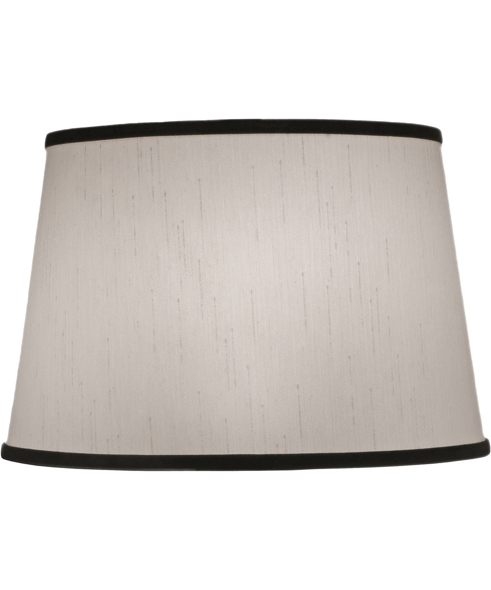 12x15x10 Global White with Black Trim Tapered Drum Hardback Lampshade