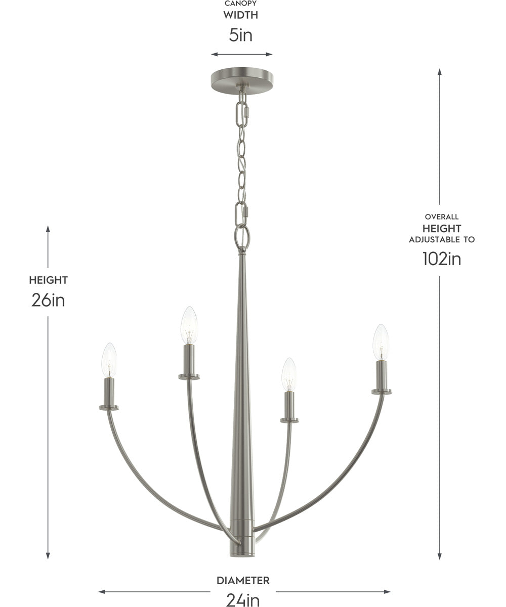 Jheni 4-Light Medium Chandelier Brushed Nickel