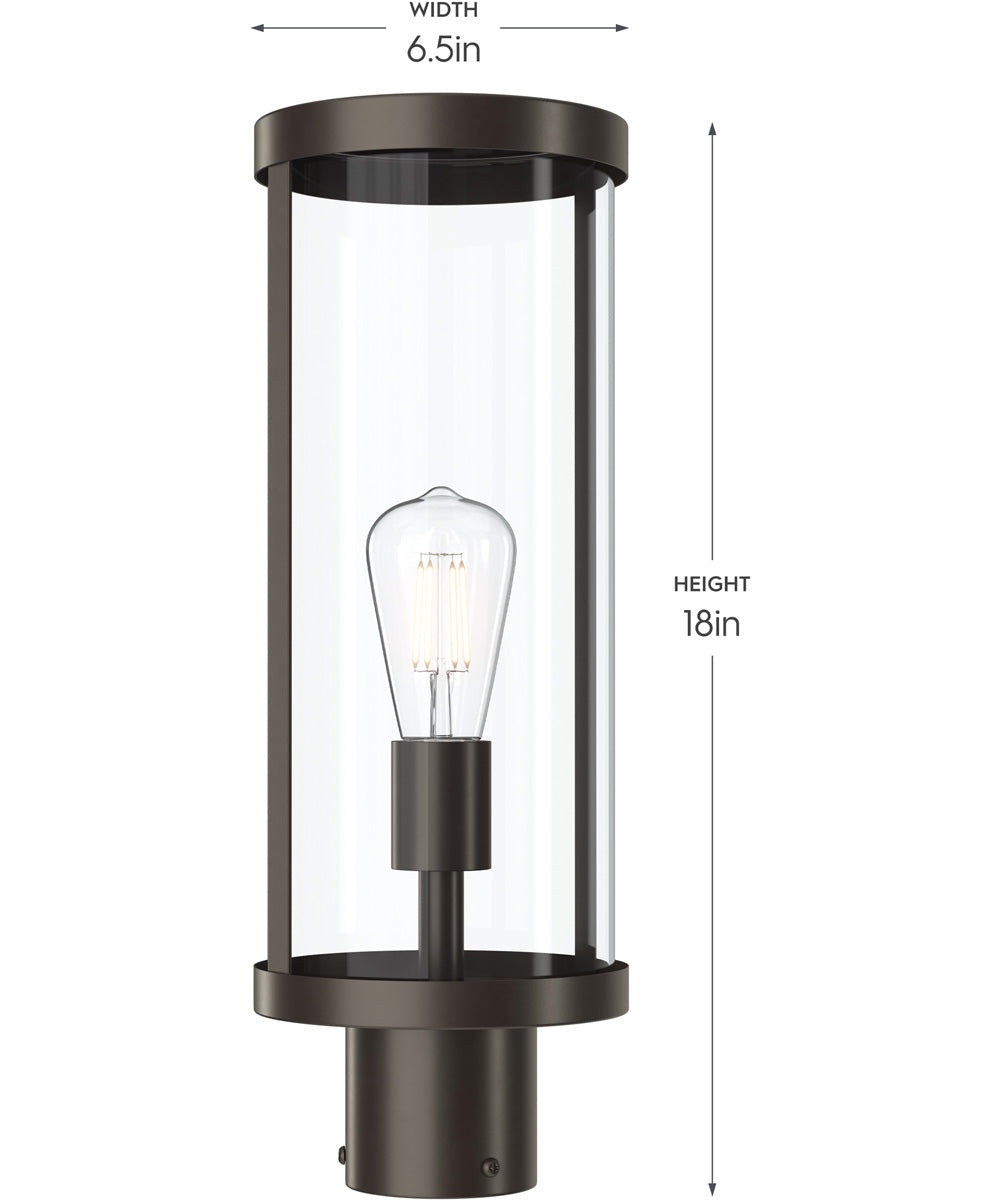Kagen Outdoor Post Light with Clear Glass Panels Antique Bronze